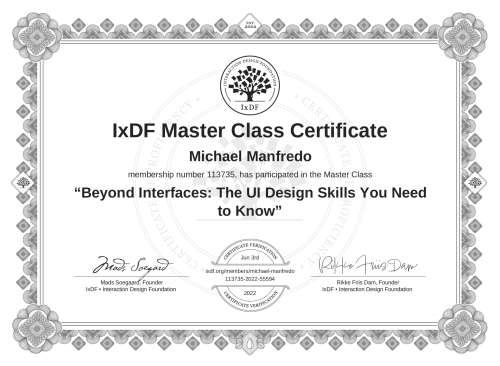 Beyond Interfaces: The UI Design Skills You Need to Know certificate