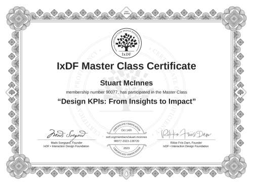 Design KPIs: From Insights to Impact certificate