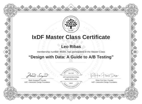 Design with Data: A Guide to A/B Testing certificate