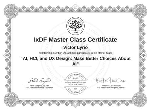 AI, HCI, and UX Design: Make Better Choices About AI certificate
