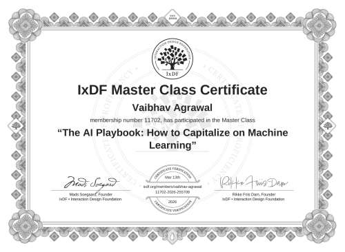 The AI Playbook: How to Capitalize on Machine Learning certificate