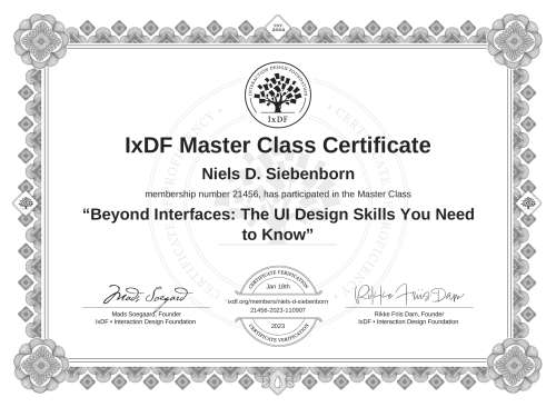 Beyond Interfaces: The UI Design Skills You Need to Know certificate