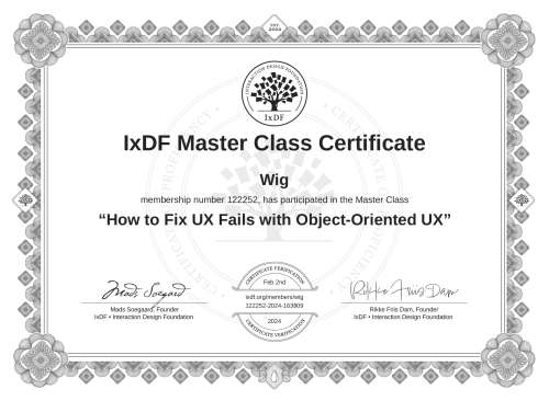 How to Fix UX Fails with Object-Oriented UX certificate