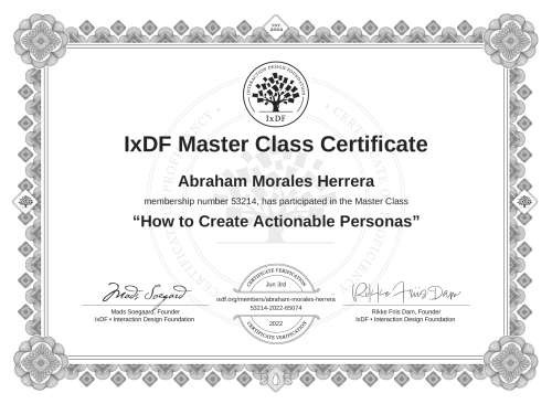 How to Create Actionable Personas certificate