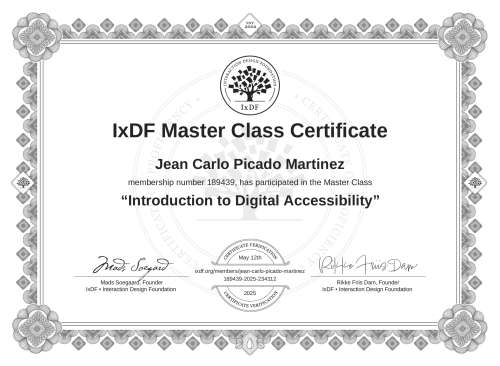 Introduction to Digital Accessibility certificate
