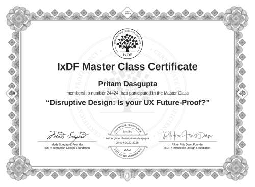 Disruptive Design: Is your UX Future-Proof? certificate