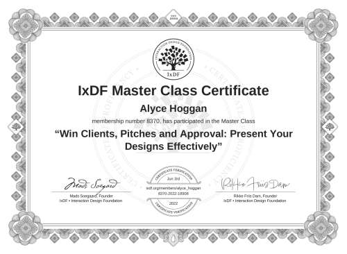 Win Clients, Pitches and Approval: Present Your Designs Effectively certificate