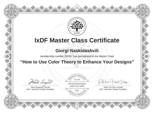 How to Use Color Theory to Enhance Your Designs certificate