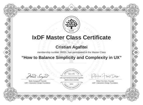 How to Balance Simplicity and Complexity in UX certificate