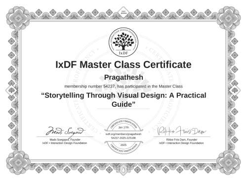 Storytelling Through Visual Design: A Practical Guide certificate