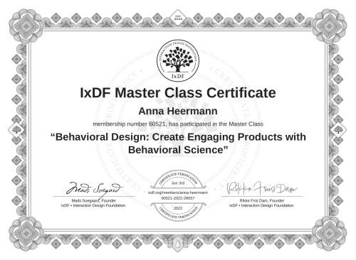 Behavioral Design: Create Engaging Products with Behavioral Science certificate