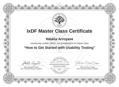 How to Get Started with Usability Testing certificate