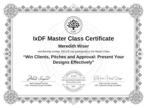 Win Clients, Pitches and Approval: Present Your Designs Effectively certificate