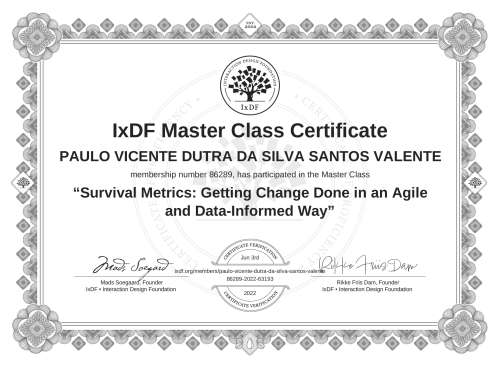 Survival Metrics: Getting Change Done in an Agile and Data-Informed Way certificate