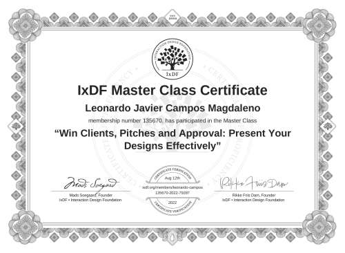 Win Clients, Pitches and Approval: Present Your Designs Effectively certificate