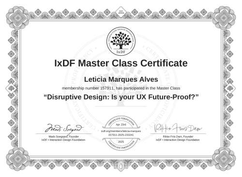 Disruptive Design: Is your UX Future-Proof? certificate