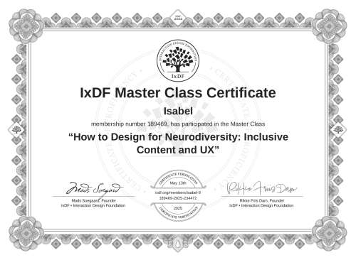 How to Design for Neurodiversity: Inclusive Content and UX certificate