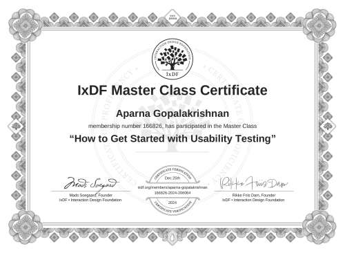 How to Get Started with Usability Testing certificate