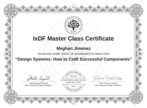 Design Systems: How to Craft Successful Components certificate
