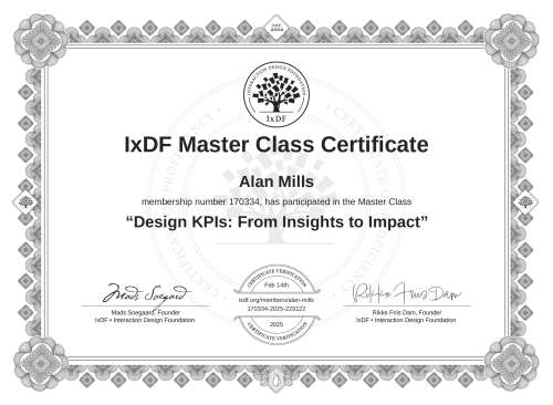 Design KPIs: From Insights to Impact certificate