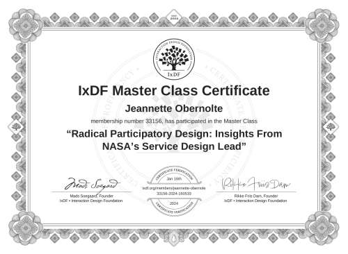 Radical Participatory Design: Insights From NASA’s Service Design Lead certificate
