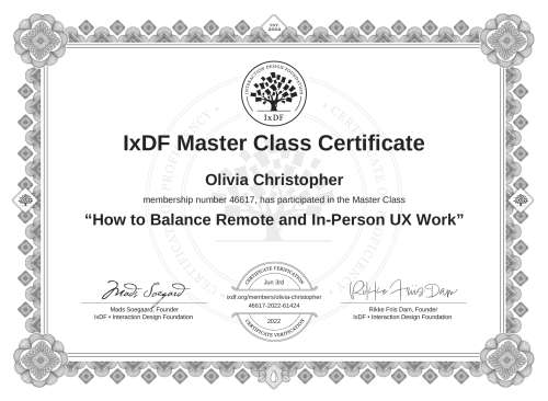 How to Balance Remote and In-Person UX Work certificate