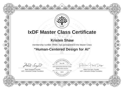Human-Centered Design for AI certificate
