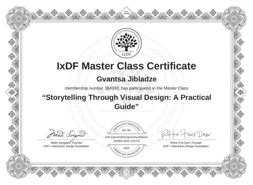 Storytelling Through Visual Design: A Practical Guide certificate