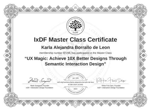 UX Magic: Achieve 10X Better Designs Through Semantic Interaction Design certificate