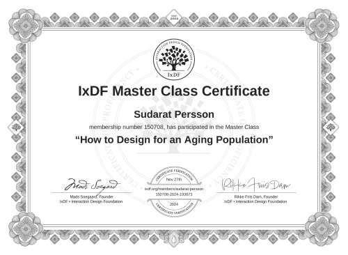 How to Design for an Aging Population certificate