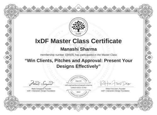 Win Clients, Pitches and Approval: Present Your Designs Effectively certificate