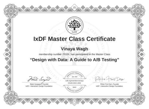 Design with Data: A Guide to A/B Testing certificate