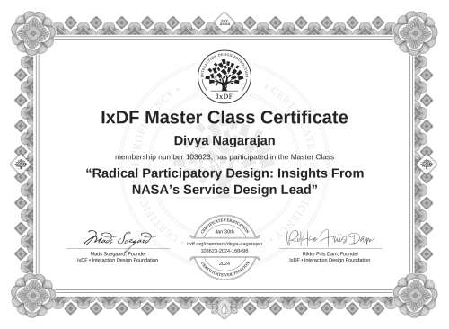 Radical Participatory Design: Insights From NASA’s Service Design Lead certificate