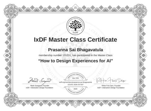 How to Design Experiences for AI certificate