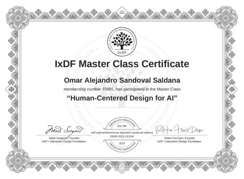 Human-Centered Design for AI certificate