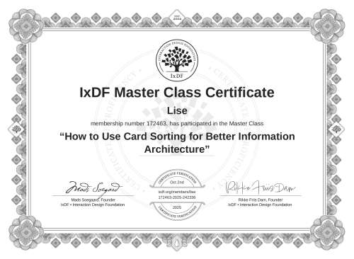 How to Use Card Sorting for Better Information Architecture certificate