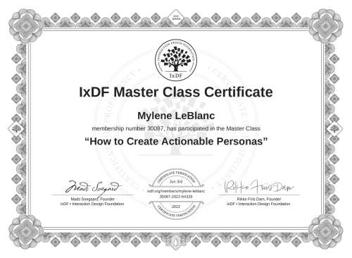 How to Create Actionable Personas certificate