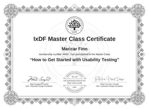 How to Get Started with Usability Testing certificate
