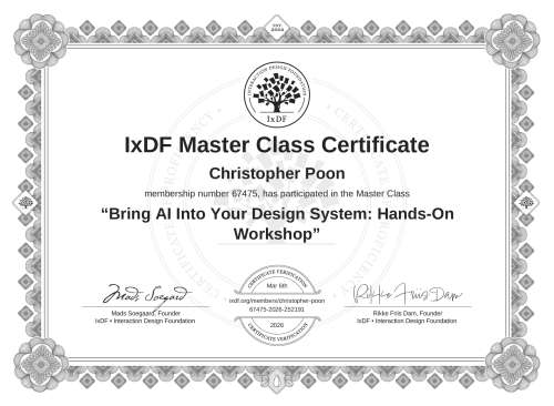 Bring AI Into Your Design System: Hands-On Workshop certificate