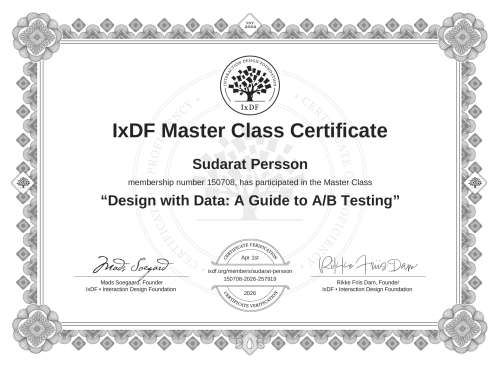 Design with Data: A Guide to A/B Testing certificate
