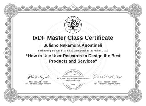 How to Use User Research to Design the Best Products and Services certificate
