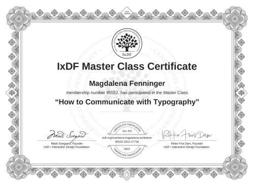 How to Communicate with Typography certificate