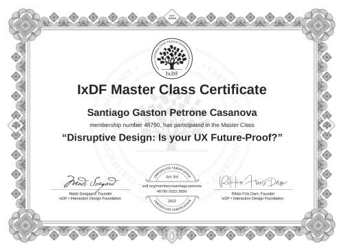 Disruptive Design: Is your UX Future-Proof? certificate