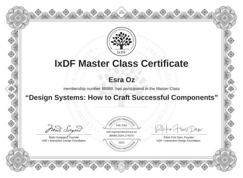 Design Systems: How to Craft Successful Components certificate