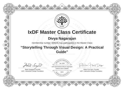 Storytelling Through Visual Design: A Practical Guide certificate