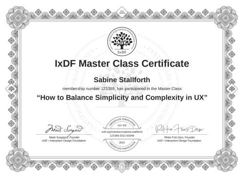 How to Balance Simplicity and Complexity in UX certificate