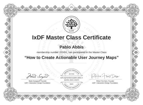 How to Create Actionable User Journey Maps certificate