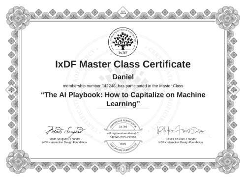 The AI Playbook: How to Capitalize on Machine Learning certificate