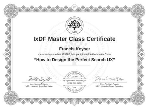 How to Design the Perfect Search UX certificate