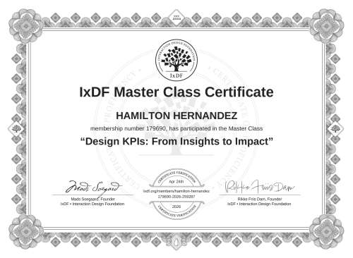 Design KPIs: From Insights to Impact certificate